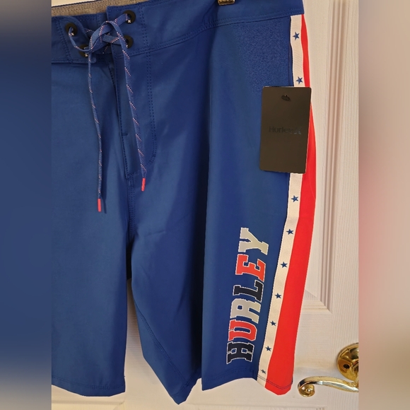 NWT Hurley Men's Swim Board Shorts Blue Red Size 34 - Picture 6 of 14